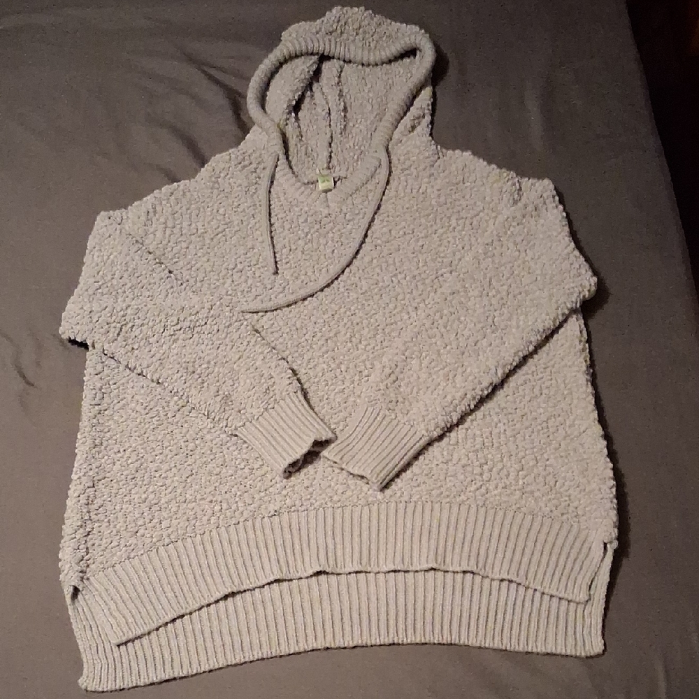 GreenTea Cozy Cream Hooded Sweater